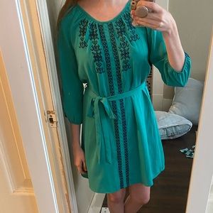 Navy and turquoise dress